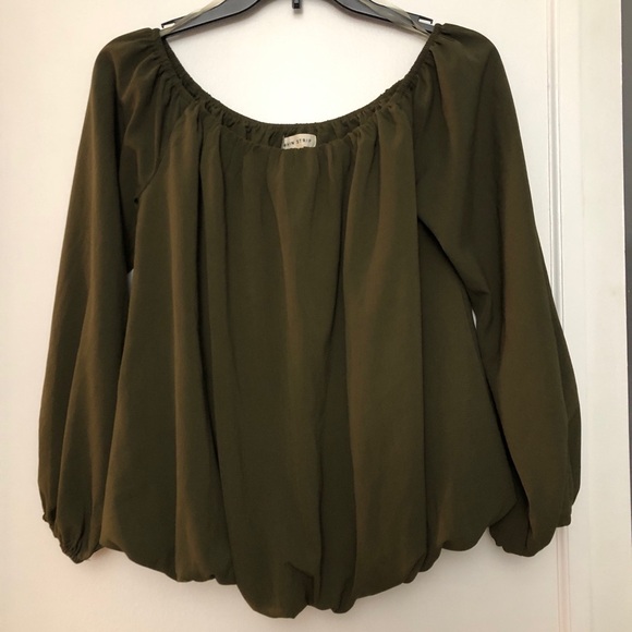 Off Shoulder Top | Olive Green Color | Size Medium - Picture 1 of 8